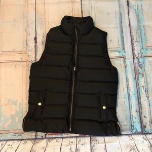 J Crew Black Puffer Vest S
